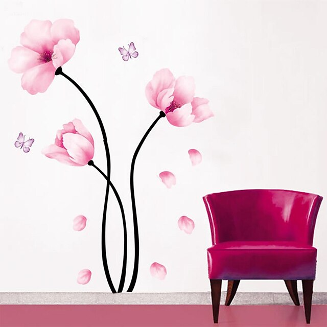  Dekorative Wand Sticker - Flugzeug-Wand Sticker Blumen / Botanisch Wohnzimmer / Schlafzimmer / Badezimmer / Repositionierbar