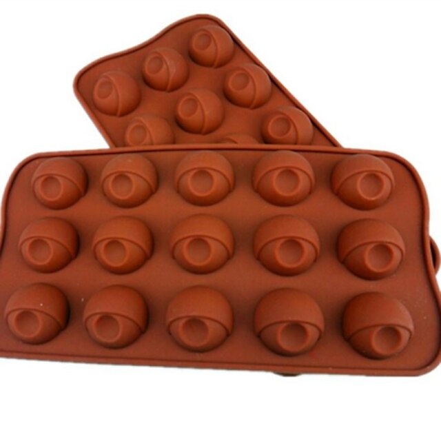  15 Hole Eye Shape Cake Ice Jelly Chocolate Molds,Silicone 21.5×10.5×2 CM(8.5×4.1×0.8INCH)