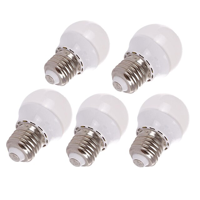  5pcs 1.5 W Bulb LED Glob 125-145 lm E26 / E27 6 LED-uri de margele SMD 3528 Decorativ Alb Cald 220-240 V / 5 bc