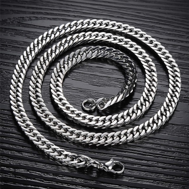  Men's Chain Necklace Foxtail chain Mariner Chain Titanium Steel A B C Necklace Jewelry For Christmas Gifts Wedding Party Daily Casual Sports