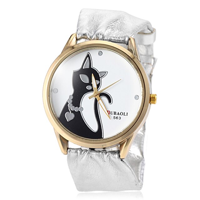  Damen Uhr Modeuhr Armbanduhr Quartz Gestepptes PU - Kunstleder Silber Schlussverkauf Analog damas Charme Schwarz Gold