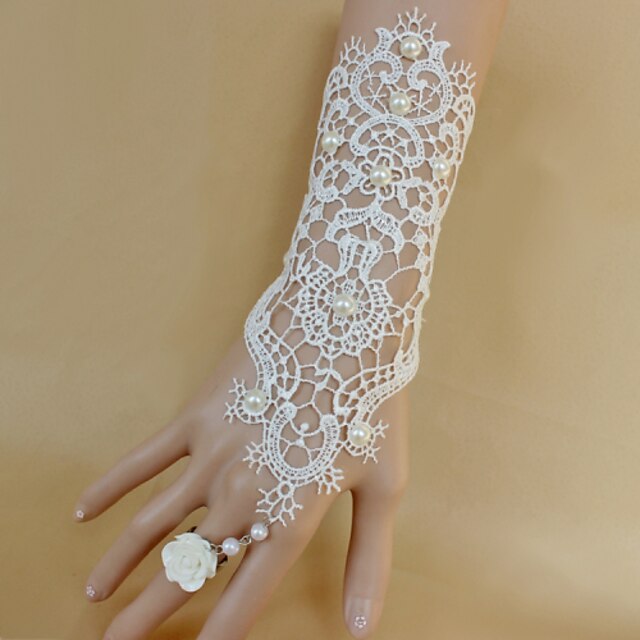  Cotton Wrist Length Glove Charm / Stylish With Embroidery / Solid
