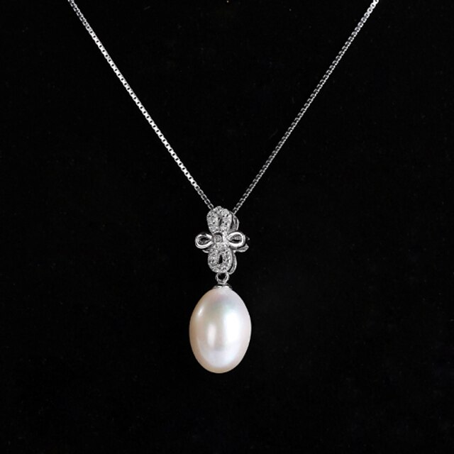  White Pearl Sterling Silver Silver White Necklace Jewelry For Special Occasion