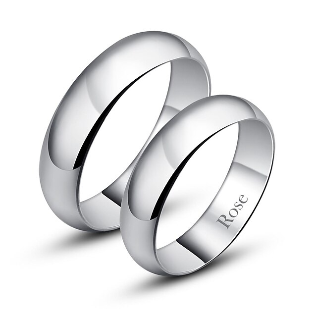  spersonalizowany prezent proste 925 srebro pary pierścienie