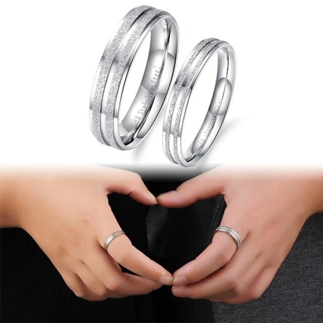  Mulheres Anéis de Casal - Aço Titânio Fashion 5 / 6 / 7 Para Casamento / Festa / Diário