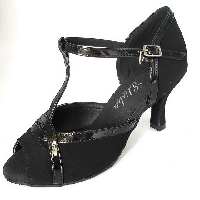  Women's Dance Shoes Latin Shoes Ballroom Shoes Heel Customized Heel Customizable Black / Red / Yellow / Leather