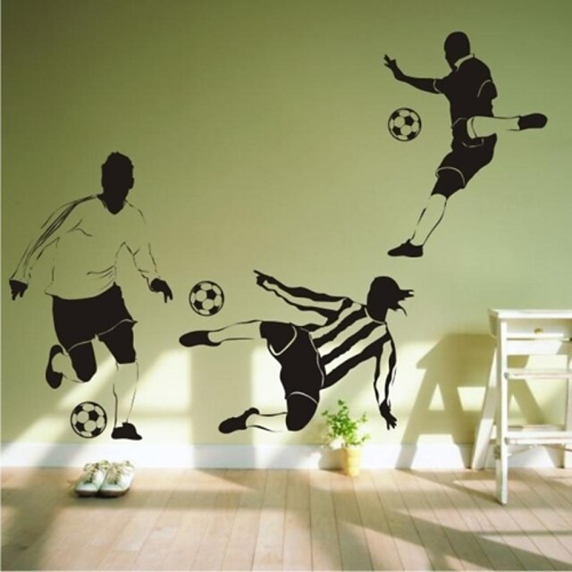  adesivos de parede decalques da parede, futebol contemporâneo pvc adesivos de parede 1 pc