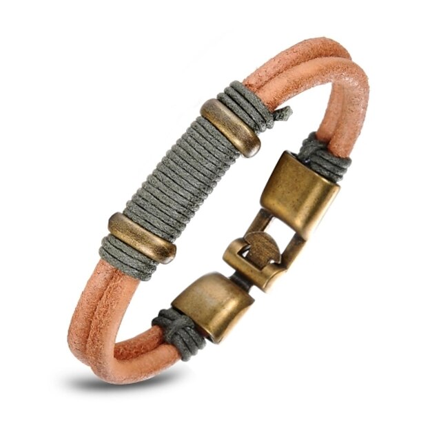  Homme Bracelets en cuir - Cuir Bracelet Marron Pour Mariage / Soirée / Quotidien