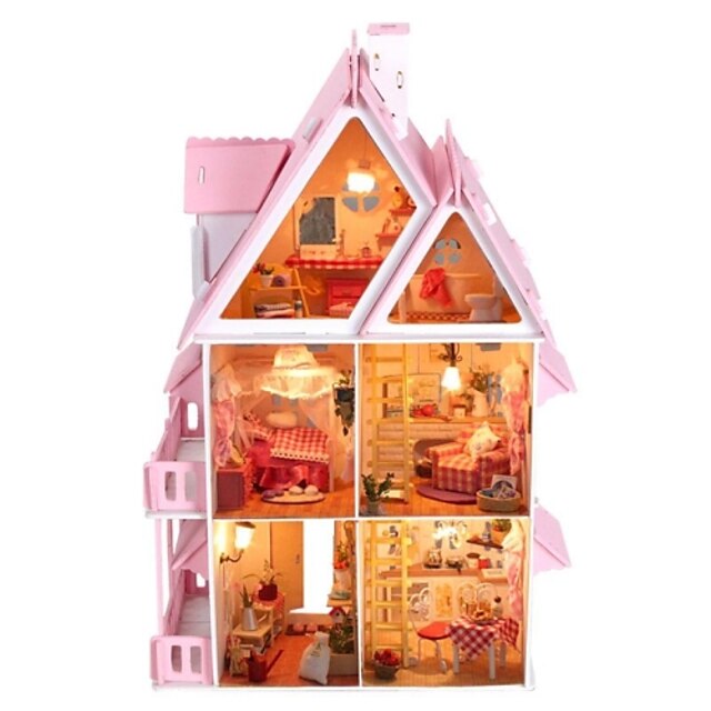  Large Dream Villa DIY Wood Dollhouse Including All Furniture