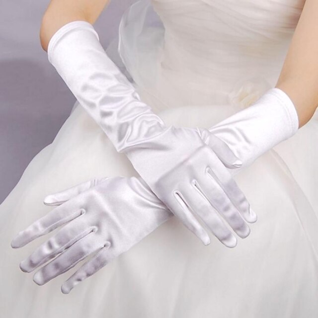  Elastic Satin Elbow Length Glove Bridal Gloves Classical Feminine Style