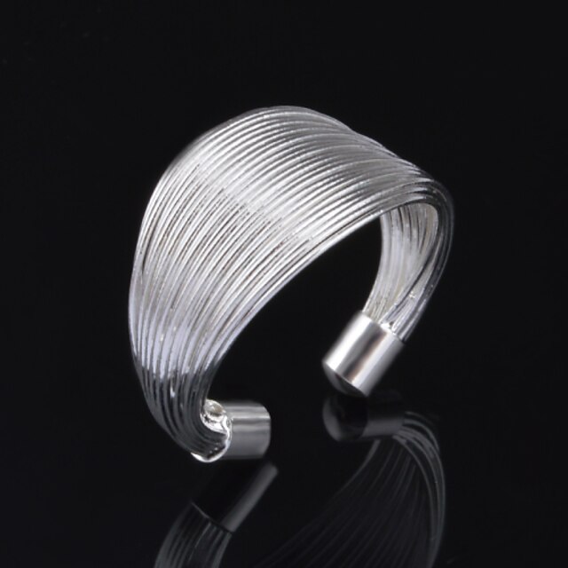  Women's Ring Silver Plated Basic Wedding Party Jewelry