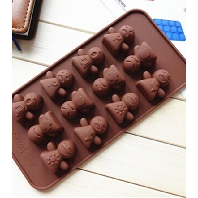  Дети форма лица торт плесени льда желе формы шоколада, силиконовая 21 × 10,5 × 1,8 см (8,3 × 4,1 × 0,7 дюйма)