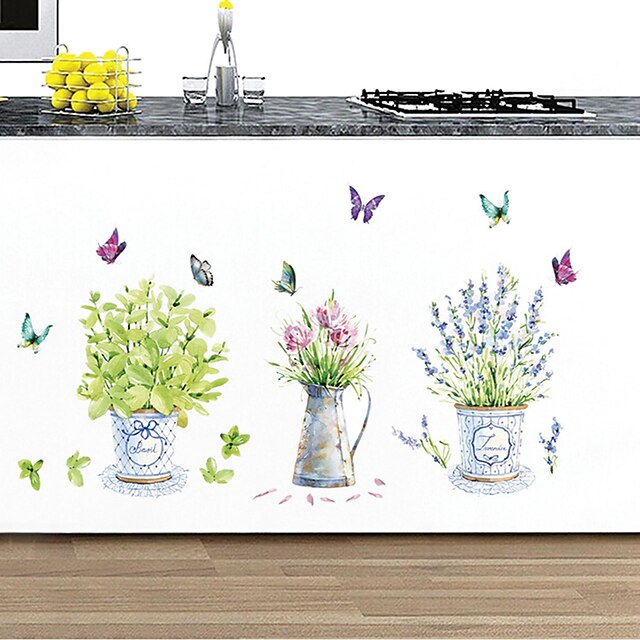  Botanical Landscape Wall Stickers Plane Wall Stickers Decorative Wall Stickers Material Re-Positionable Home Decoration Wall Decal