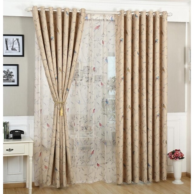  Custom Made Sötétítő Sötétítőfüggöny Drapes Két panel 2*(W183cm×L213cm) Sárga / Nappali szoba