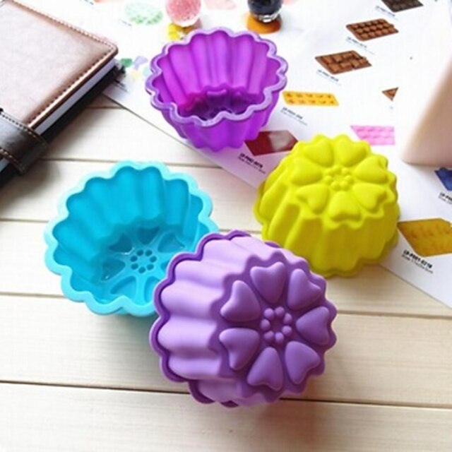  chrysant vorm cakevorm ijs gelei chocoladevorm, siliconen 9,5 × 7 × 4,5 cm (3,7 × 2,8 × 1,8 inch)