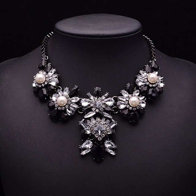 Eternity dámské akryl drahokamy perly módní náhrdelník
