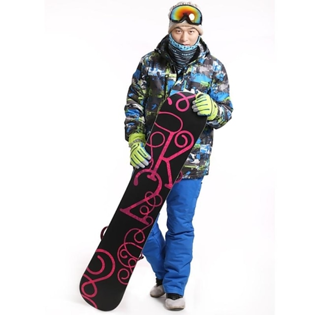  Men's Ski Jacket with Pants Outdoor Winter Waterproof, Thermal / Warm, Windproof 3-in-1 Jacket / Winter Jacket / Top Skiing / Camping / Hiking / Snowsports / Breathable / Stretchy / Breathable