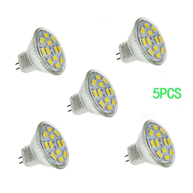  LED-spotlys 560 lm GU4(MR11) MR11 12 LED Perler SMD 5730 Dekorativ Kold hvid 12 V / 5 stk. / RoHs