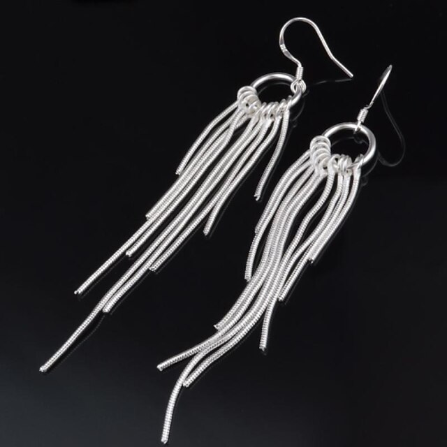  Ovixi Trendy Fringed Fashion Plated 925 Silver Earrings