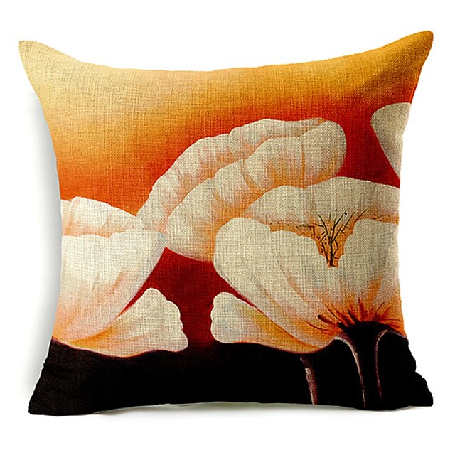 1 szt Cotton / Linen Pokrywa Pillow, Kwiaty Modern / Contemporary