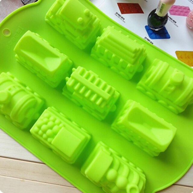  Train Shape Cake Mold Ice Jelly Chocolate Mold,Silicone 35×25×4 CM(13.8×9.8×1.6 INCH)