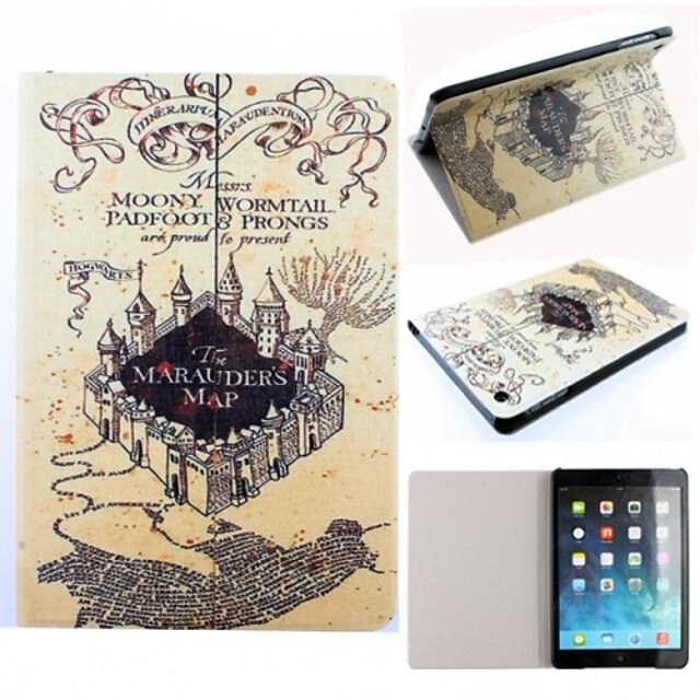  Marauder's Map Harry Potter Movie Series Pattern PU Leather Full Body Case with Stand for iPad mini/mini 2