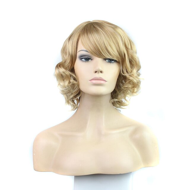  Synthetic Wig Blonde With Bangs Synthetic Hair With Bangs Blonde Wig Women's