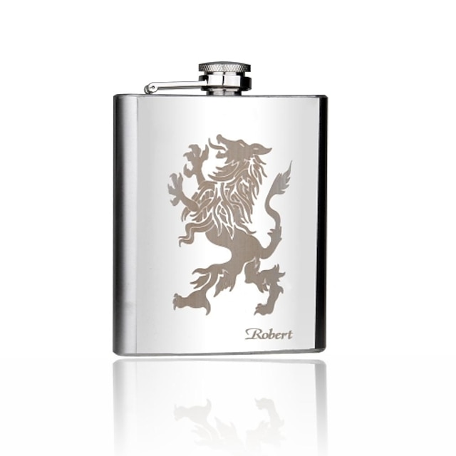  Personalized Gift 7oz Stainless Steel  Hip Flask - Lion