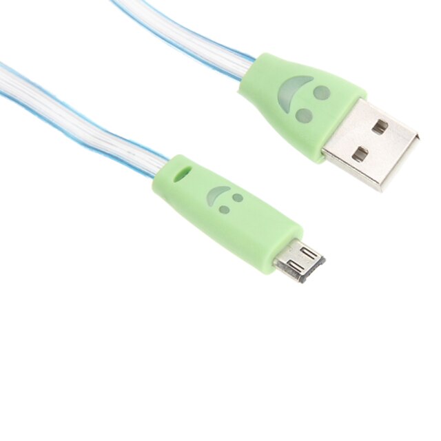  Micro USB 2.0 / USB 2.0 Kabel <1m / 3ft Självlysande Plast USB-kabeladapter Till Huawei / LG / Nokia