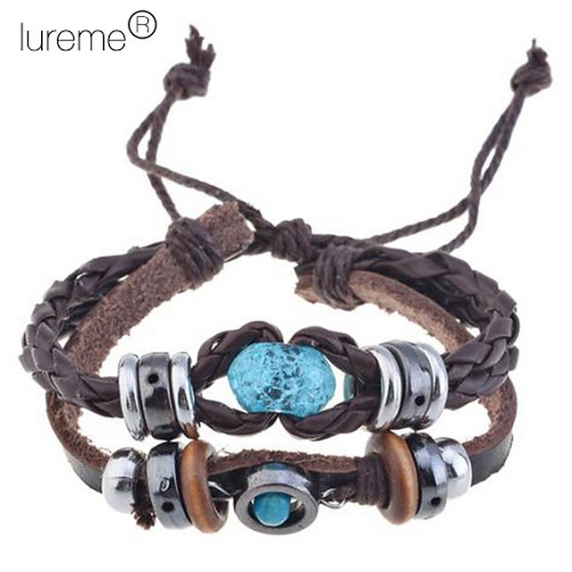  Dames Amulet Leder Armband sieraden Bruin Voor Feest Speciale gelegenheden  Verjaardag Lahja Dagelijks Causaal