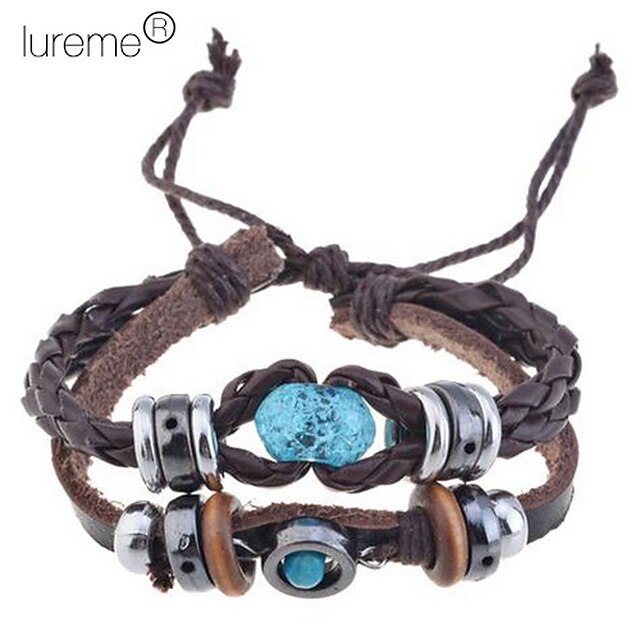  Femme Cuir Charme Bracelet Bijoux Marron pour Soirée Occasion spéciale Anniversaire Cadeau Quotidien Décontracté