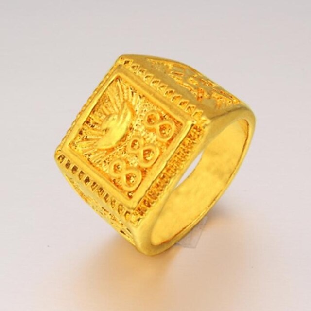  Men's Statement Ring Signet Ring Gold Plated 24K Gold Plated Fashion Christmas Gifts Wedding Jewelry