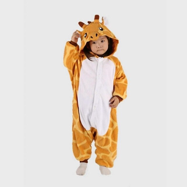  Pentru copii Kigurumi Pijama Kigurumi Girafă Animal Pijama Întreagă Lână polară Galben Cosplay Pentru Baieti si fete Sleepwear Pentru Animale Desen animat Festival / Sărbătoare Costume