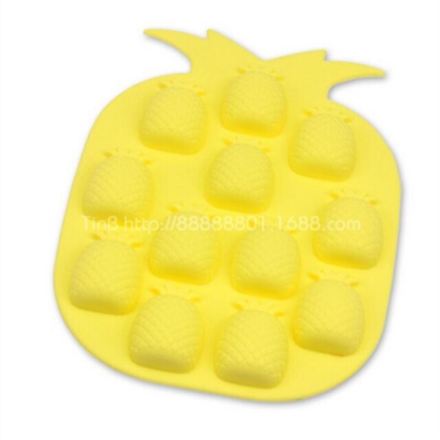  12 holes ananas vorm taart ijs gelei chocolade mallen, siliconen 18,5 × 14 × 1,5 cm (7,3 × 5,6 × 0.6inch)