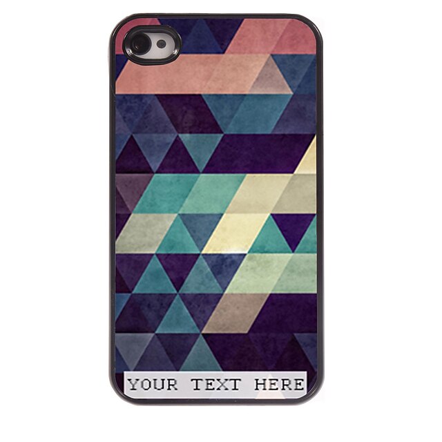 Personalized Phone Case - Colorful Triangle Design Metal Case for iPhone 4/4S