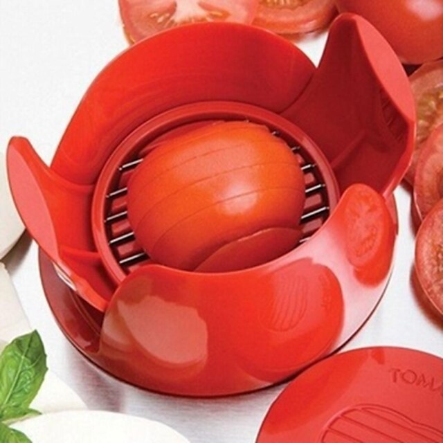  nuevas herramientas de cocina de acero inoxidable de la novedad de tomate manual de la máquina de cortar verduras frutas cortador astilladora