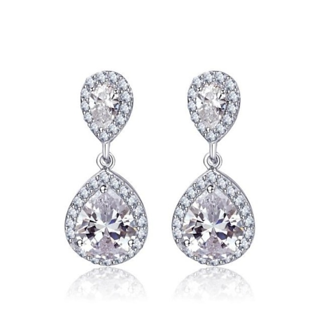  Women's Clear Cubic Zirconia Stud Earrings Drop Earrings Drop Classic Earrings Jewelry For Party