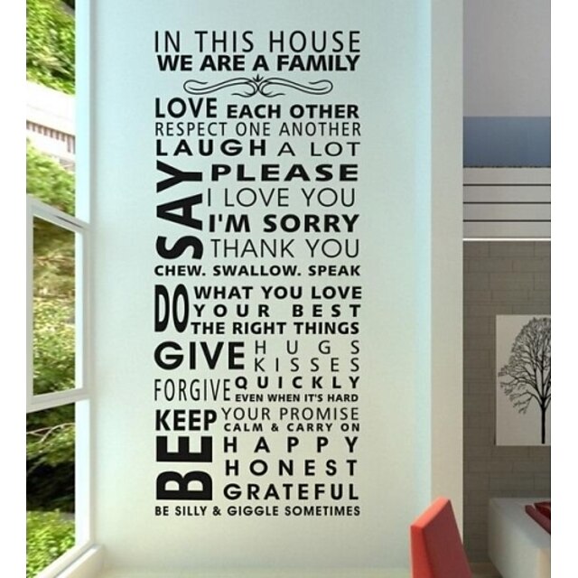  наклейки на стены наклейки на стены, современный дом правила цитата ПВХ наклейки на стены. 1шт