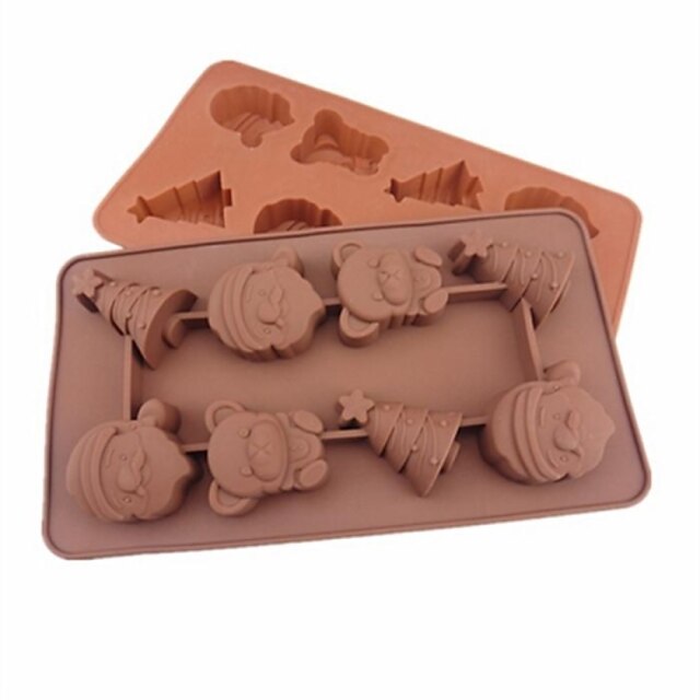  festival jultema form tårta is gelé choklad formar, silikon 21,5 × 10,8 × 2 cm (8,5 × 4,3 × 0,8 tum)
