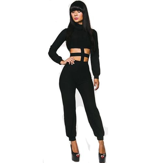  Women's Black Jumpsuits , Sexy/Bodycon Sleeveless