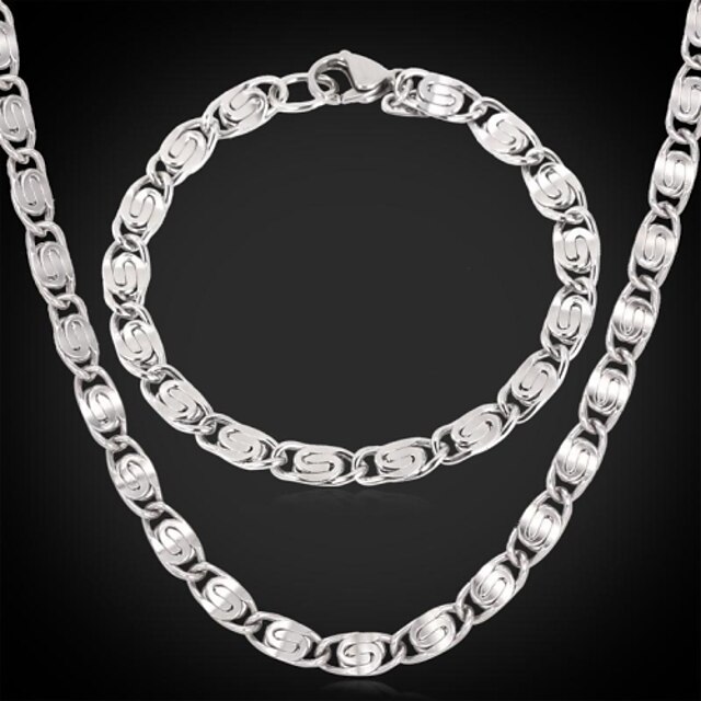  Stainless Steel Jewelry Set Necklace / Bracelets & Bangles - Jewelry Set For Wedding / Party / Birthday