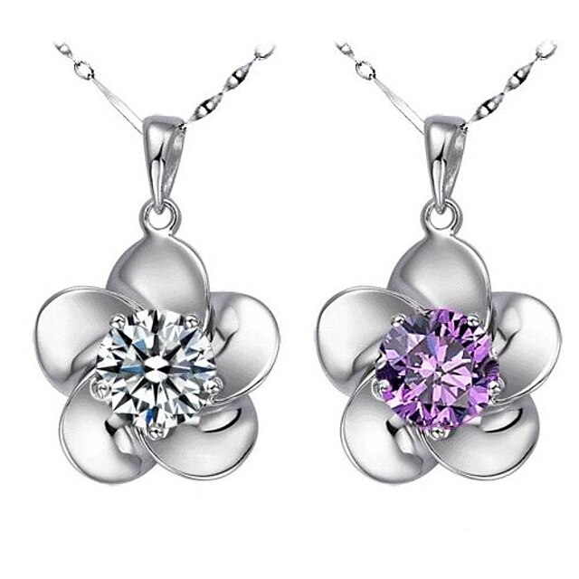  Parure de Bijoux Femme Zircon Pourpre Blanc Argent sterling Argent Comprend Parure de Bijoux Blanc Violet pour Mariage Soirée Occasion spéciale Cadeau Quotidien