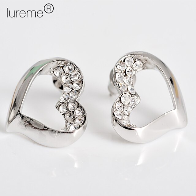 heart shaped rhinestone earrings