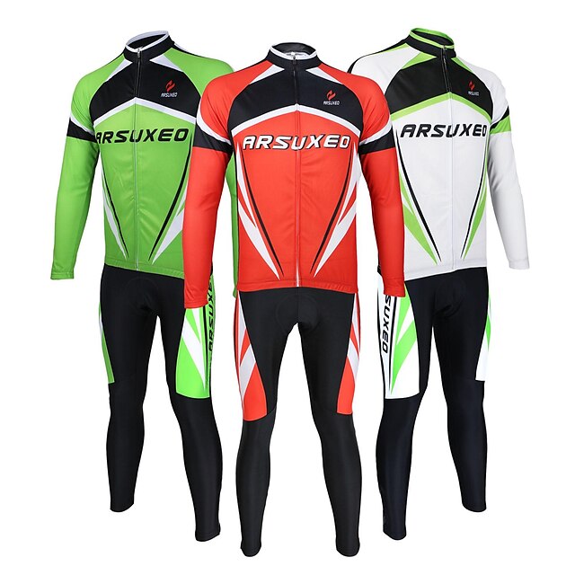  Arsuxeo Calça com Camisa para Ciclismo Unisexo Manga Comprida Moto braço aquecedores Camisa/Roupas Para Esporte Conjuntos de Roupas