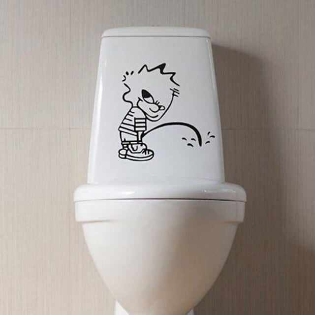  Cartoon Muurstickers Vliegtuig Muurstickers Toiletstickers, Vinyl Huisdecoratie Muursticker Toilet Decoratie / Verwijderbaar