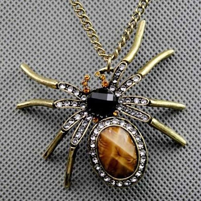  Women's Pendant Necklace Spiders Animal Ladies Vintage Fashion Alloy Screen Color Necklace Jewelry For