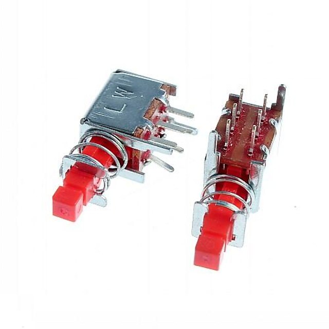 Mini Rectangle  Angle Self-Locking Push Button Switches (DC 30V / 10-Pack)