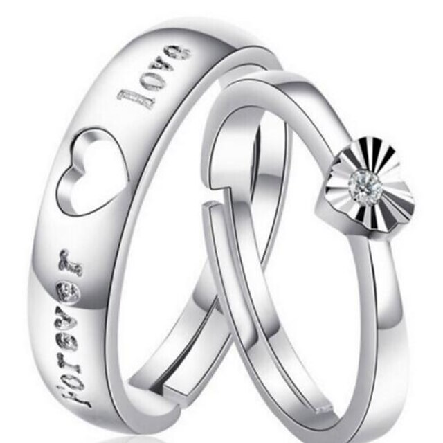 Heren Dames Voor Stel Helder Ring Stijlvol Klassiek Zilver Modieuze ringen Sieraden Voor Bruiloft Feest Feest / Uitgaan 7