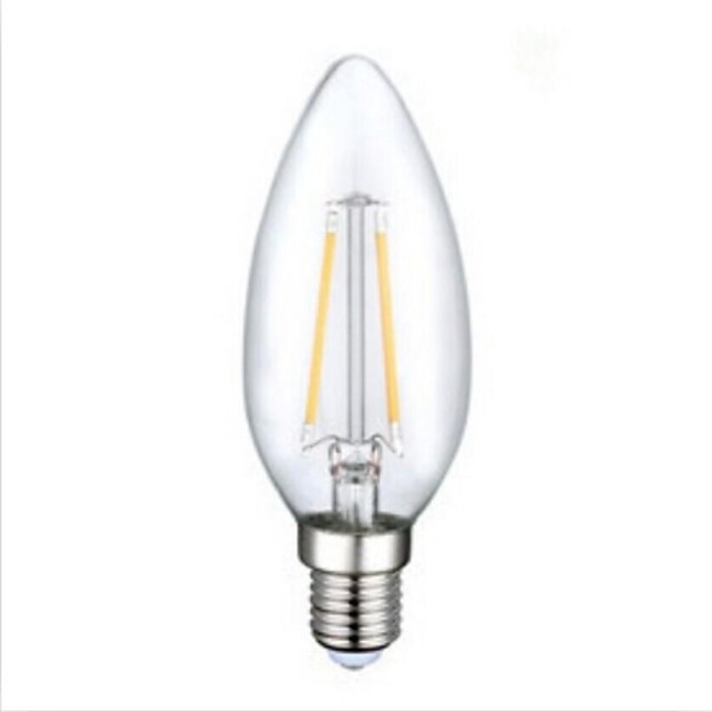  1pc 2.5 W LED Filament Bulbs 250 lm E12 C35 2 LED Beads COB Decorative Warm White 110-130 V / RoHS