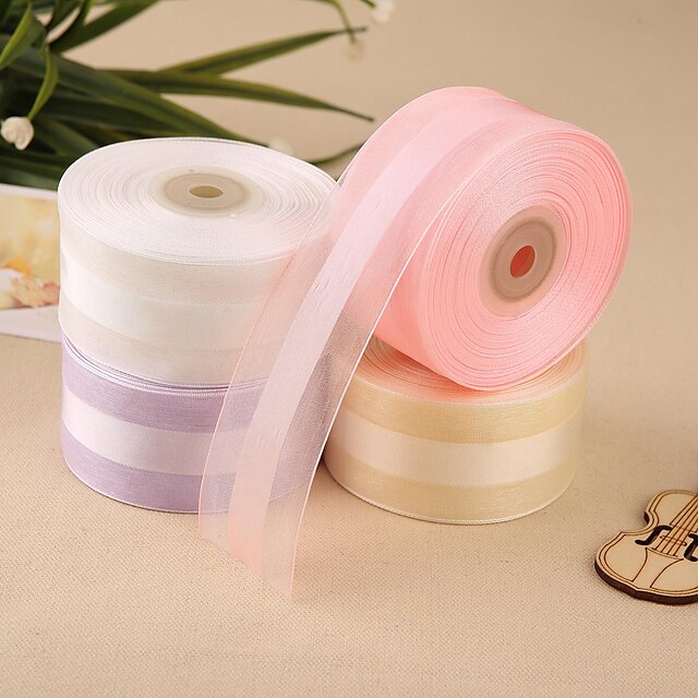  Solid Colored Creative Ribbon Organza Wedding Ribbons Piece/Set Organza Ribbon Unique Wedding Décor Decorate favor holder Decorate gift